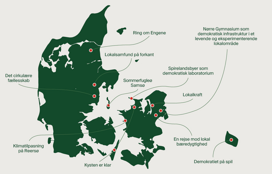 De 11 projekter spænder vidt – både geografisk og i de lokale udfordringer, de tager fat på. Fælles for dem er, at borgerne får en aktiv rolle i at udvikle og afprøve løsninger. 